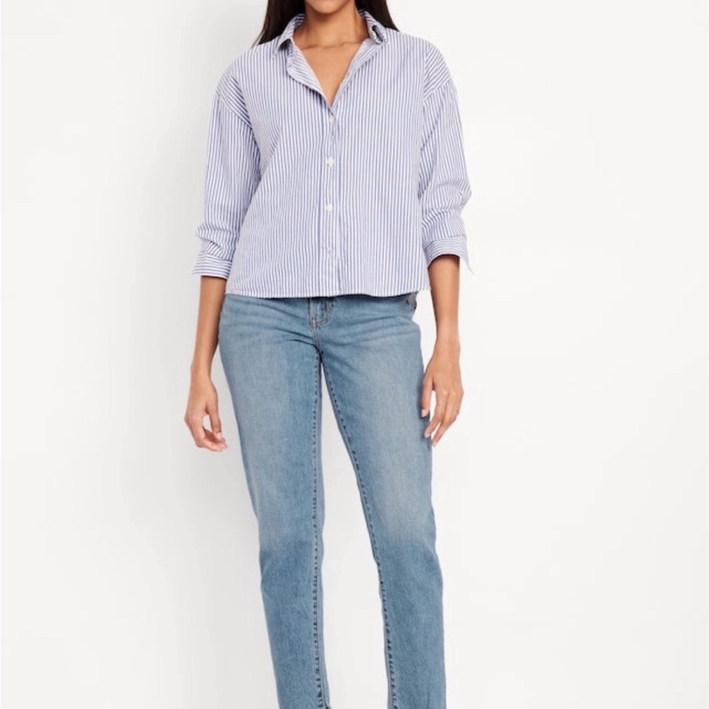 Old Navy Curvy High Waisted OG Straight Ankle Jeans in Faded Light Blue Wash NWT